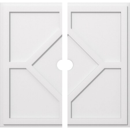 Ekena Millwork Embry Architectural Grade PVC Ceiling Medallion, 34"OD x 3"ID x 11 3/4"C x 1"P, Two-Piece CMP34EY2-03000